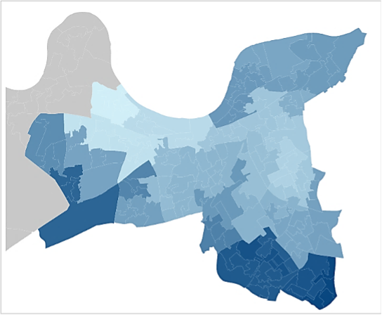 Diabetes Prevalence in Wandsworth by LSOA, 2017/18
