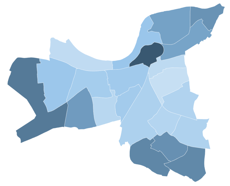Ward map showing the distribution of ethnic minority groups across the Borough, 2021 Census