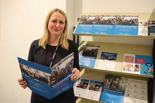 Cllr Lynsey Hedges with Work Match report