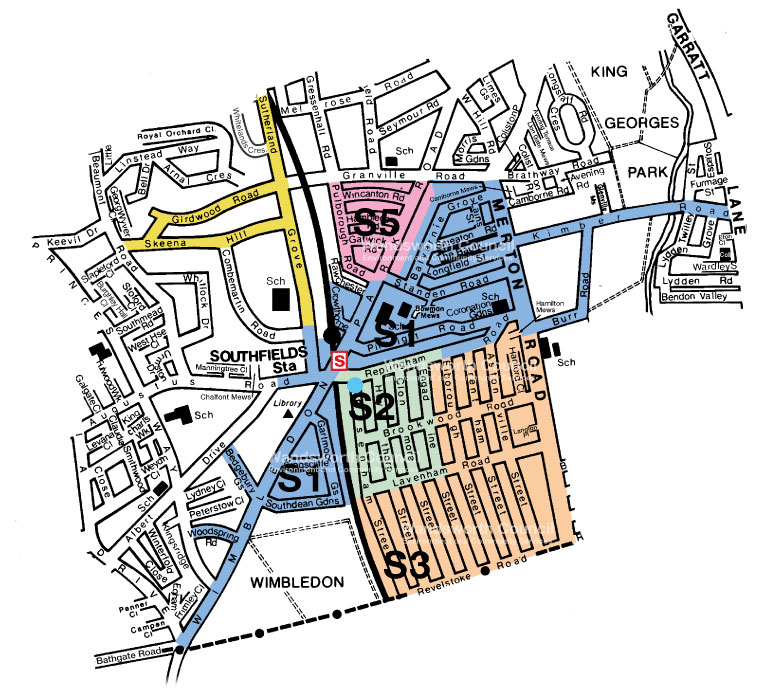 Southfields Controlled Parking Zone Map