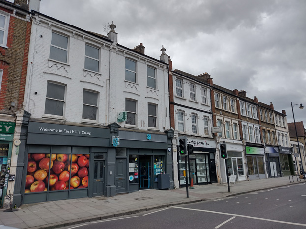 Fig. 17: Terraces of 3 storeys with commercial to ground floor are common throughout the Area