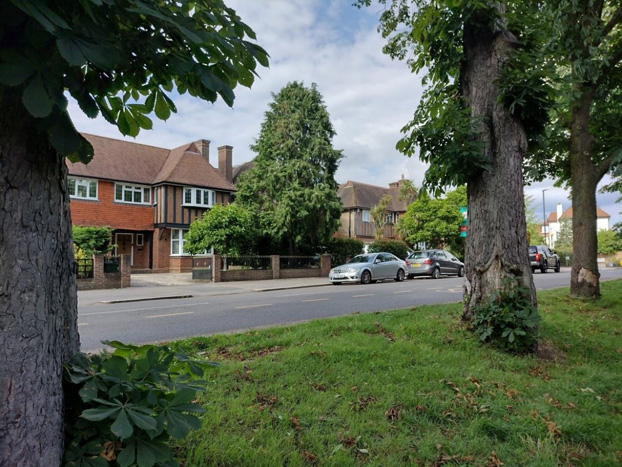 Fig. 7: Arts and Crafts housing set in their spacious grounds, viewed from the Common