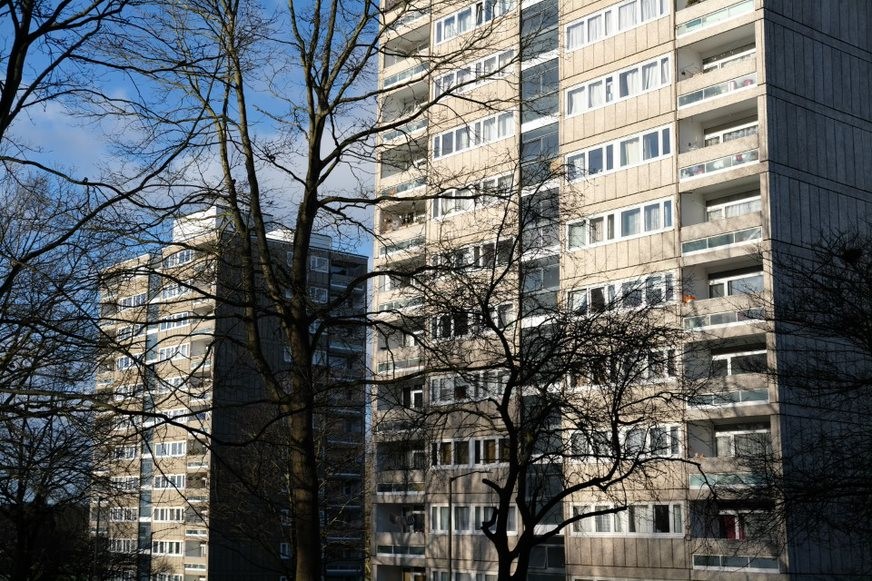 Fig. 73: Point blocks and trees which often shade views across to them