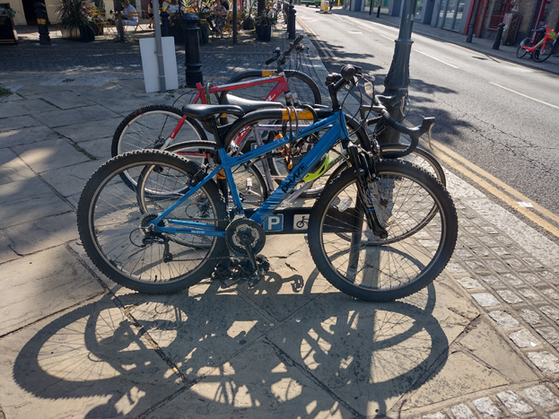 Fig: 102: Cycle parking is well provided in the square but there is little elsewhere