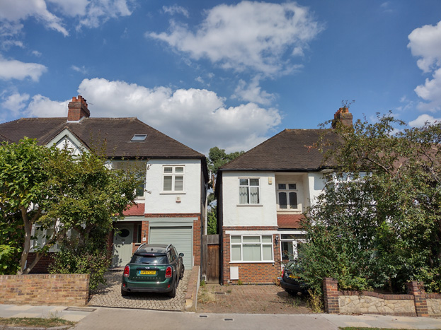 Fig. 40: Houses typically have little space between them to Combemartin Road, but terracing is avoided by views through to rear gardens and the use of hipped roofs