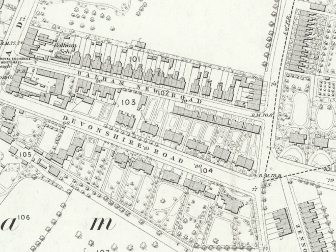 Figure 3: Extract from the 1869 Ordnance Survey Map of London