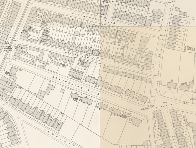 Figure 4: Extract from the 1894 Ordnance Survey Map of London