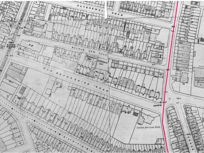 Figure 6: Extract from the 1930s Ordnance Survey Map of London