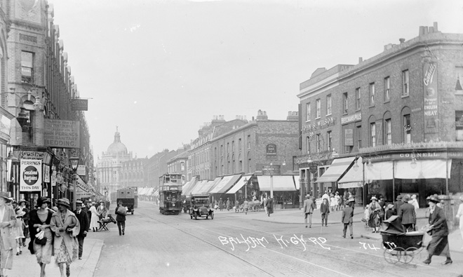Figure 9: View looking north along Balham High Road (1915) (Source: Wandsworth Heritage Service)