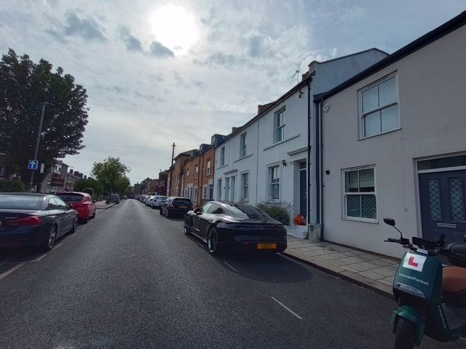 Figure 12: View looking east along Balham New Road with nos.2-14 on the right