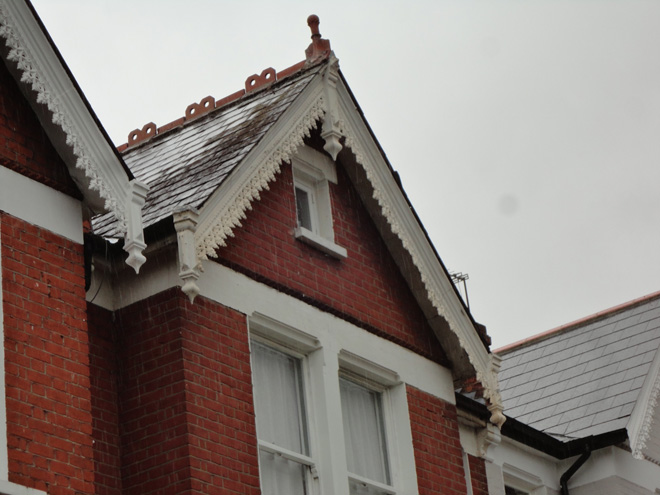 Figure 46: Detail of bargeboard and roof ridge tiles to 39 Old Devonshire Road