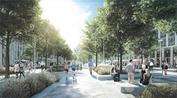 An outdoor area in Nine Elms