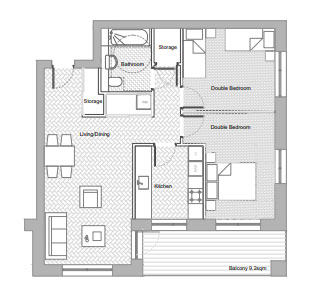 Block 5 Two bedroom flat