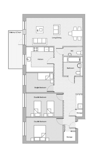 Block 5 Three bedroom flat