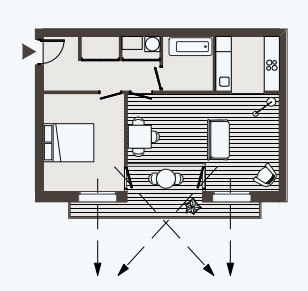 Example of one bedroom flat