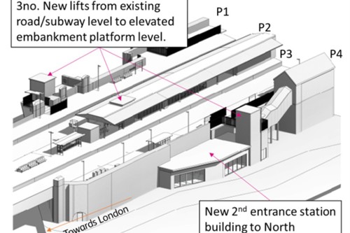 Wandsworth Town station illustration showing new 2nd entrance and lifts