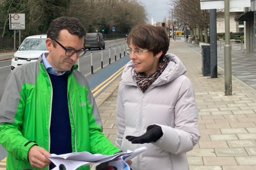 Will Norman and Jenny Yates discussing plans for Queenstown Road