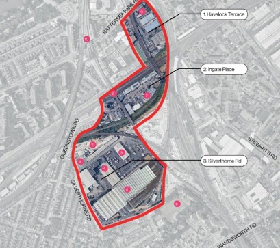 Battersea Design District map