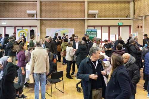 Hall full of people at York Gardens library